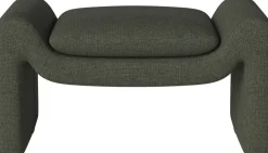 Repose-pied en tissus london bouclé vert foncé Mielo - Bolia