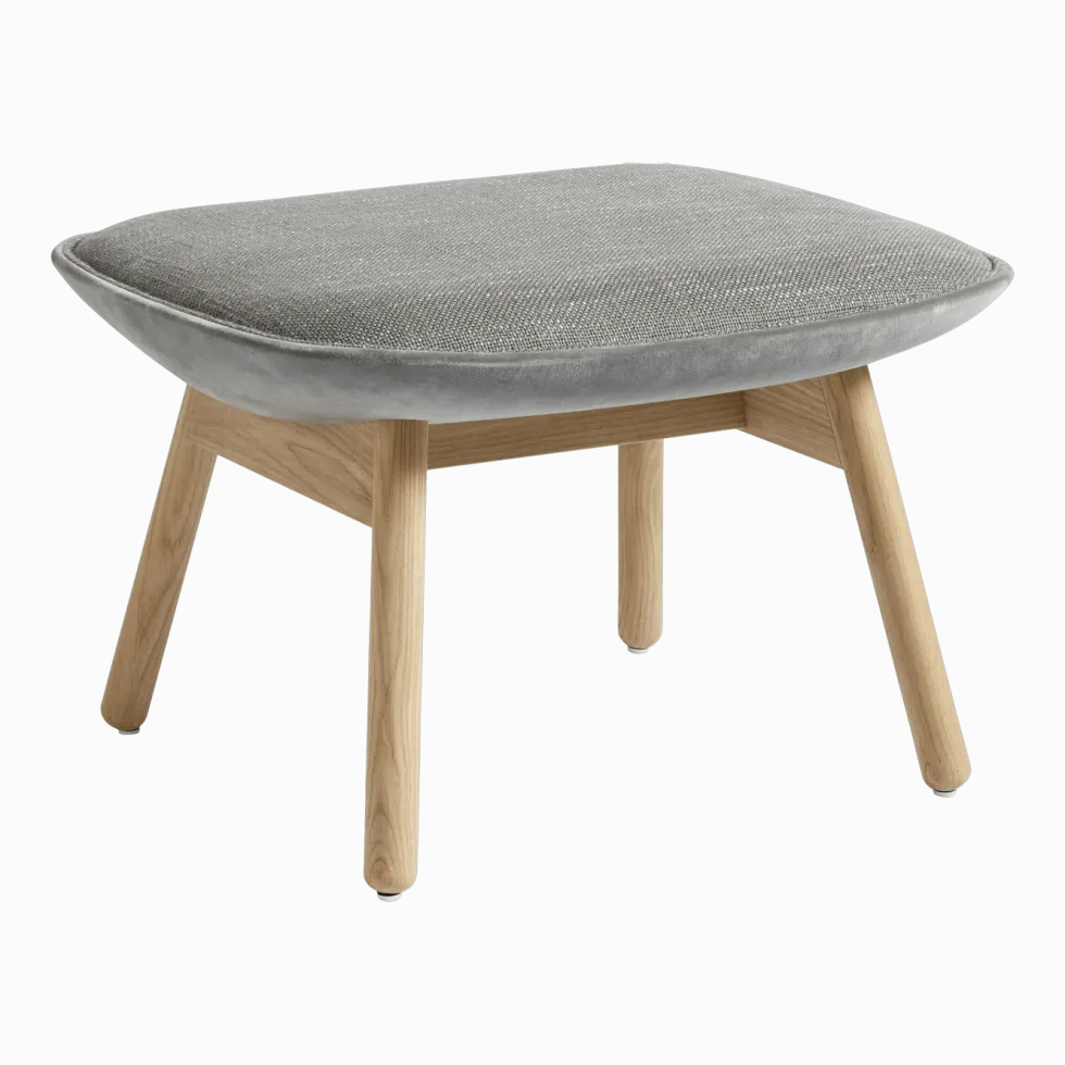 Repose pied gris foncé et chêne massif naturel Uchiwa - HAY