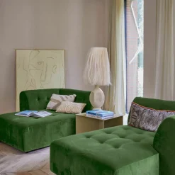 Repose-pieds en bouclé crème S Vint - Hkliving