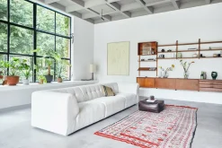 Repose-pieds en bouclé crème Vint - Hkliving