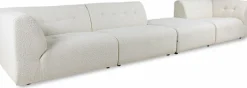Repose-pieds en bouclé crème Vint - Hkliving