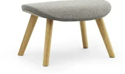 Repose-pieds en chêne et pp avec tissu gris Hyg - Normann Copenhagen