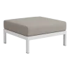 Repose-pieds en métal gris austral et tissu beige Easy - Tiptoe