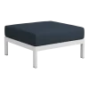 Repose-pieds en métal gris austral et tissu bleu nuit Easy - Tiptoe
