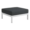 Repose-pieds en métal gris austral et tissu gris ardoise Easy - Tiptoe