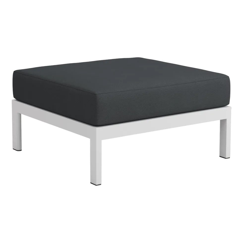 Repose-pieds en métal gris austral et tissu gris ardoise Easy - Tiptoe