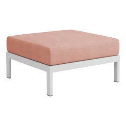 Repose-pieds en métal gris austral et tissu rose chiné Easy - Tiptoe