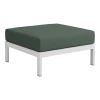 Repose-pieds en métal gris austral et tissu vert Easy - Tiptoe