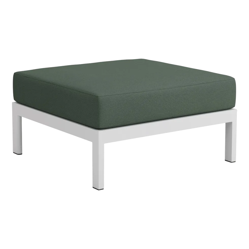 Repose-pieds en métal gris austral et tissu vert Easy - Tiptoe