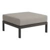 Repose-pieds en métal noir et tissu beige Easy - Tiptoe