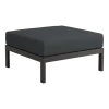 Repose-pieds en métal noir et tissu gris ardoise Easy - Tiptoe