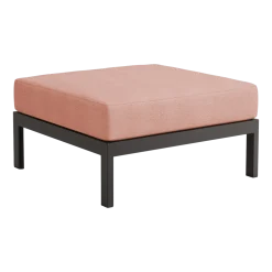 Repose-pieds en métal noir et tissu rose chiné Easy - Tiptoe