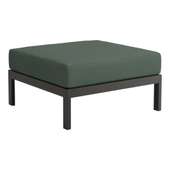 Repose-pieds en métal noir et tissu vert Easy - Tiptoe