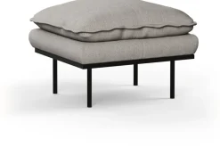 Repose-pieds en polyester gris clair Hocker - HKliving