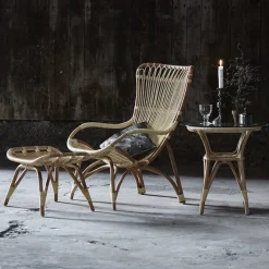 Repose-pieds en rotin foncé Monet - Sika Design