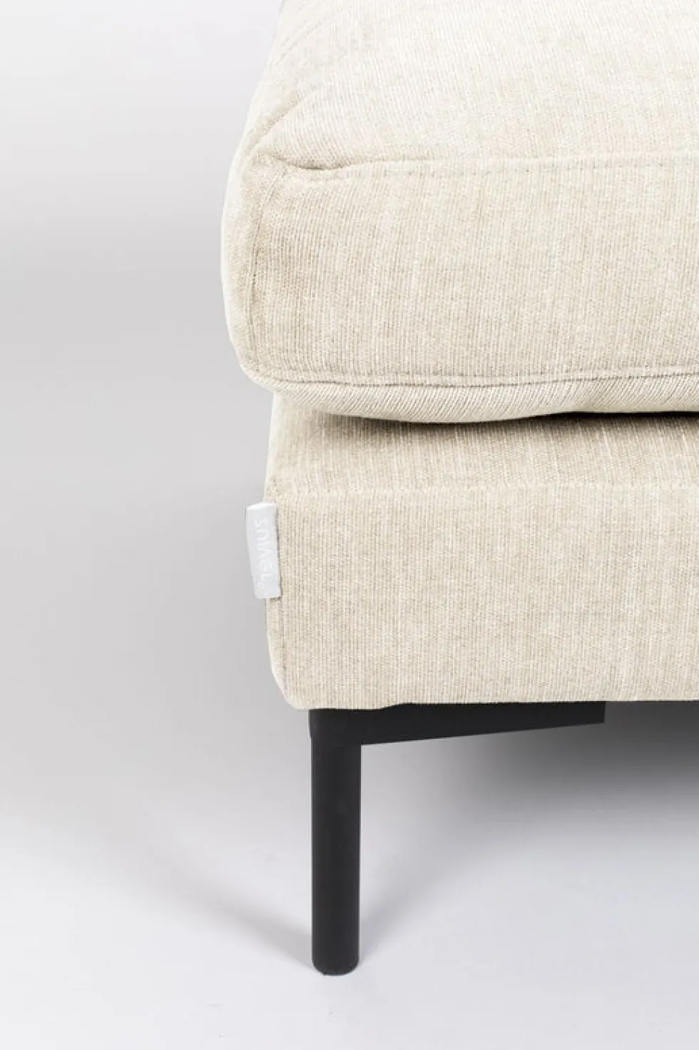 Repose-pieds en tissu beige 80x102x53cm Summer Hocker - Zuiver