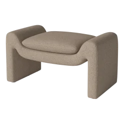 Repose-pieds en tissus monza bouclé beige foncé Mielo - Bolia