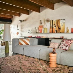 Repose-pieds en velours brique S Jax - Hkliving