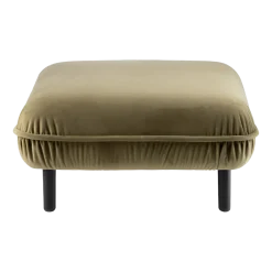 Repose-pieds en velours vert Bean - Emko