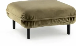 Repose-pieds en velours vert Bean - Emko
