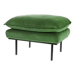 Repose-pieds en velours vert Retro - Hkliving