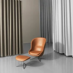Repose-pieds pivotant en aluminium et pp avec cuir naturel Hyg - Normann Copenhagen