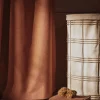Rideau de douche en coton biologique argile terracotta 160x205cm Chambray - Ferm living