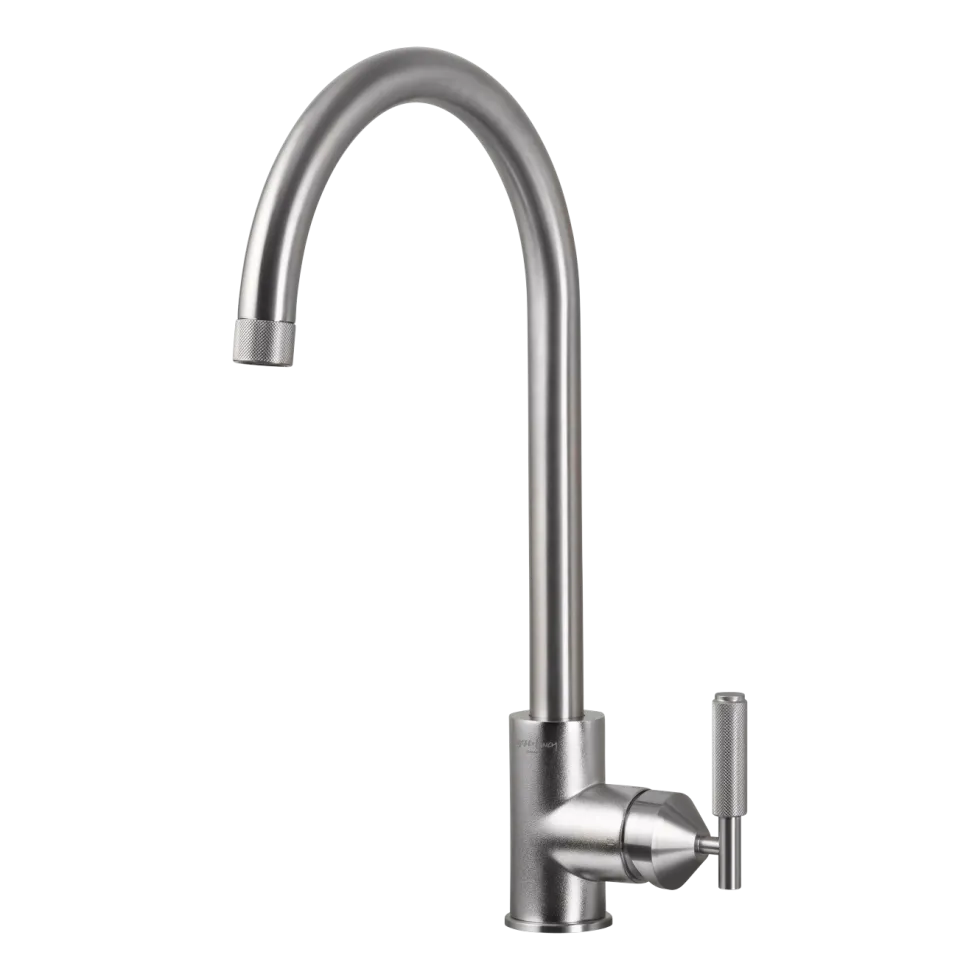 Robinet mitigeur de cuisine en métal massif brut argent 37,2 x 25,3 cm - Buster+Punch