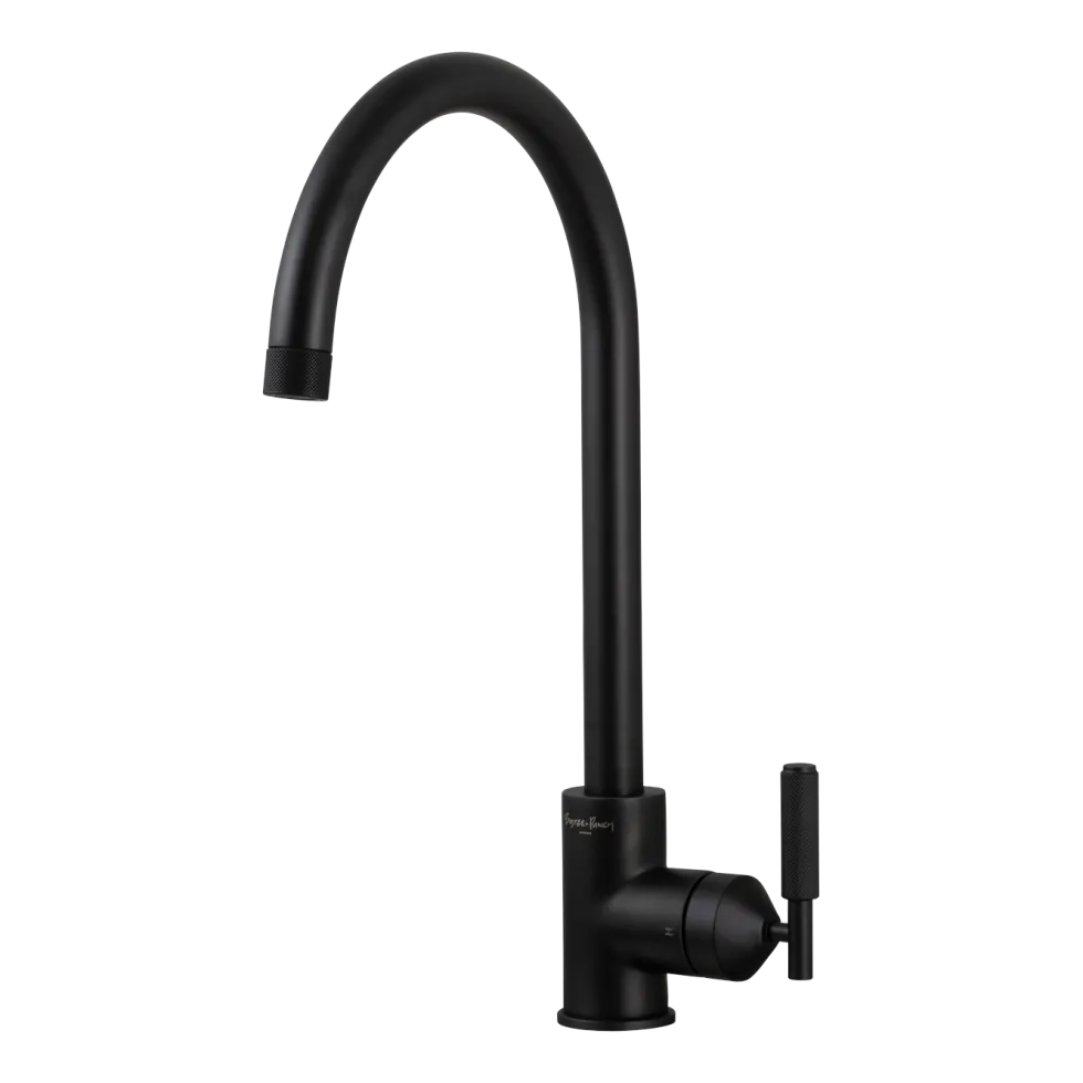 Robinet mitigeur de cuisine en métal massif brut noir 37,2 x 25,3 cm - Buster+Punch