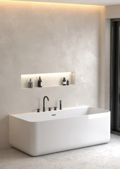 Robinet mélangeur bain-douche 5 trous sur plage en laiton noir Corbeau - Kroos