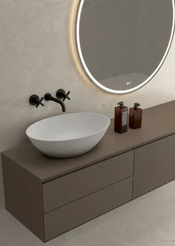 Robinet mélangeur lavabo mural en laiton noir Corbeau - Kroos