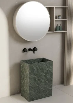Robinet mélangeur lavabo mural en laiton noir Leros - Kroos