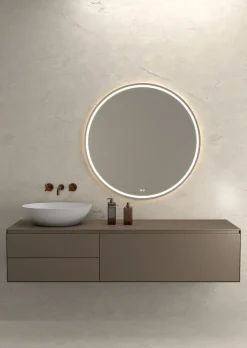 Robinet mélangeur lavabo mural en laiton or rose brossé Corbeau - Kroos