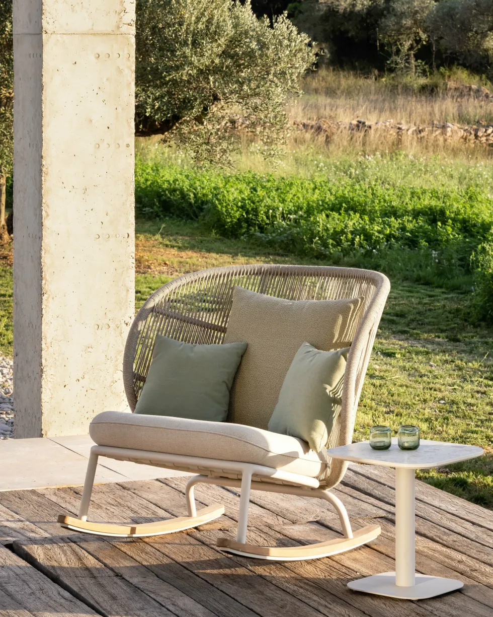 Rocking chair dune et set de coussins almond Kodo - Vincent Sheppard