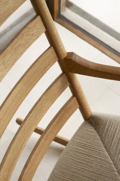 Rocking chair en chêne huilé et assise cord naturel 106cm CH45 - Carl Hansen & Søn