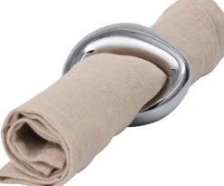 Ronds de serviettes en porcelaine argenté 6,5x7,2x2,1cm Orrith - Ferm Living