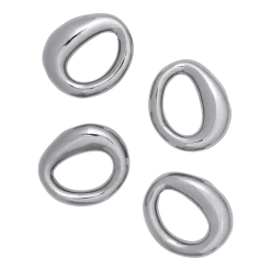 Ronds de serviettes en porcelaine argenté 6,5x7,2x2,1cm Orrith - Ferm Living