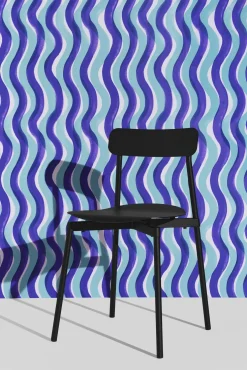 Rouleau de papier peint bleu 1 m Gaufrette - Petite Friture