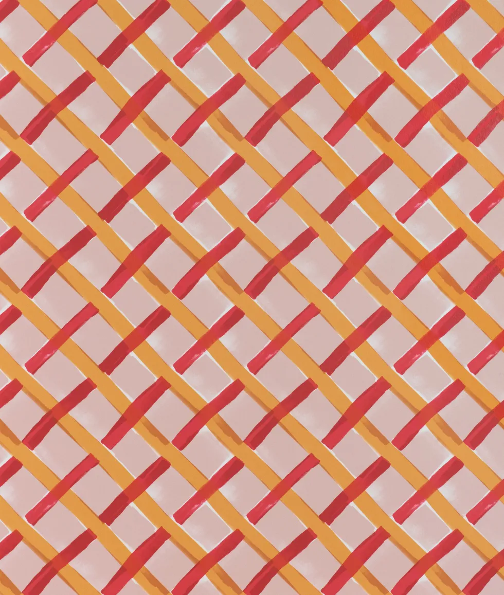 Rouleau de papier peint orange 1 m Croisillon - Petite Friture