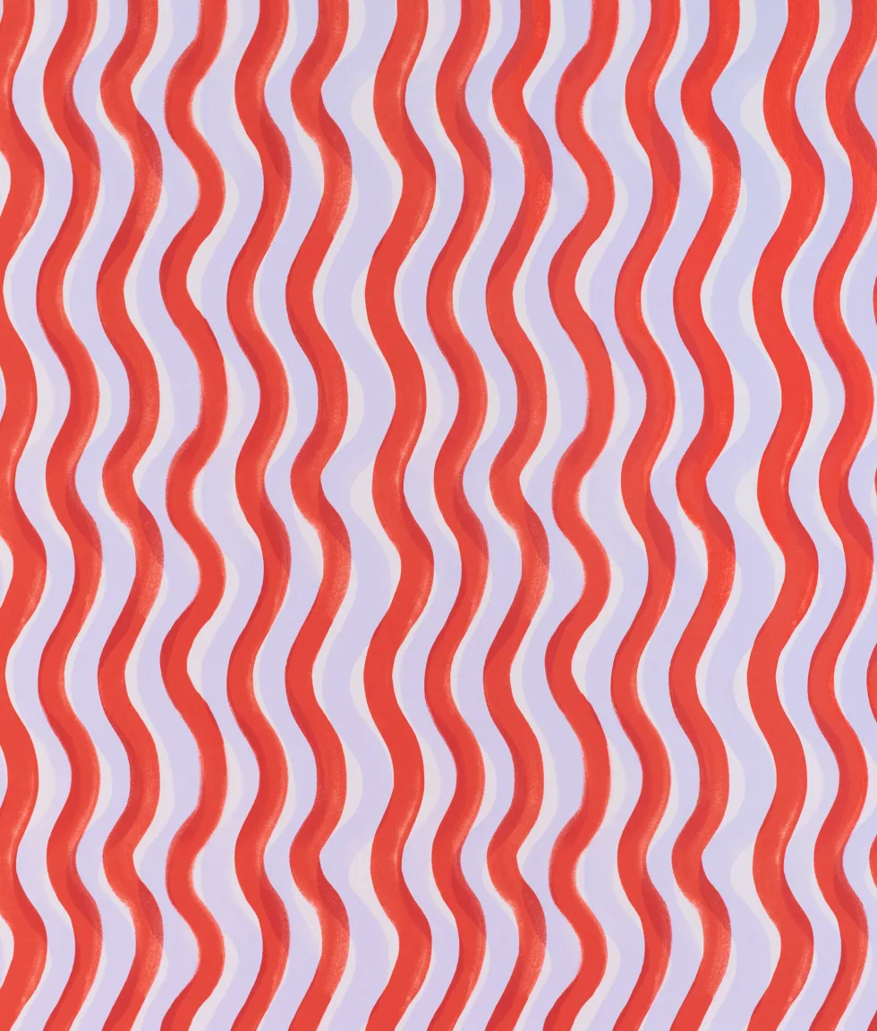 Rouleau de papier peint rouge 1 m Gaufrette - Petite Friture