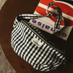 Sac banane en coton vichy noir - Gabrielle Paris