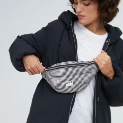 Sac banane en tissu recyclé noir et blanc 33 x 14 x 7 cm Chloe - Wouf