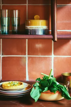 Saladier en grès intérieur vert 25 cm Vaisselle 70's - HKliving