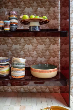 Saladier en grès intérieur vert 25 cm Vaisselle 70's - HKliving