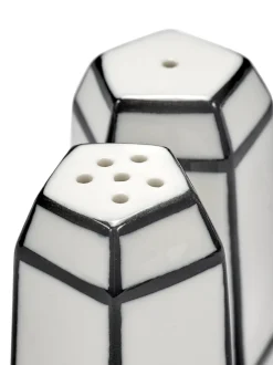 Salière et poivrier en porcelaine blanc et noir Carte Blanche - SERAX