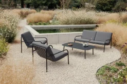 Salon de jardin 4 éléments en acier blanc et assise graphite - Metallbude