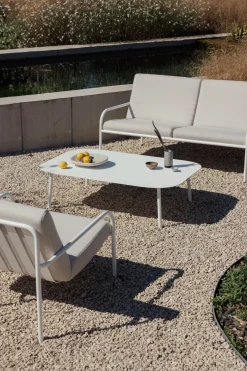 Salon de jardin 4 éléments en acier blanc et assise sable - Metallbude