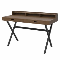 Secrétaire en chêne teinté et métal noir 120 x 56 x 82,8 cm Hyppolite - Hartô