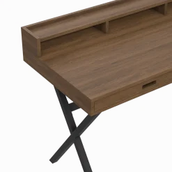 Secrétaire en chêne teinté et métal noir 120 x 56 x 82,8 cm Hyppolite - Hartô