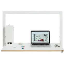 Secrétaire mural blanc 100 x 60 cm Fläpps - Ambivalenz